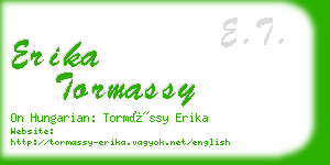 erika tormassy business card